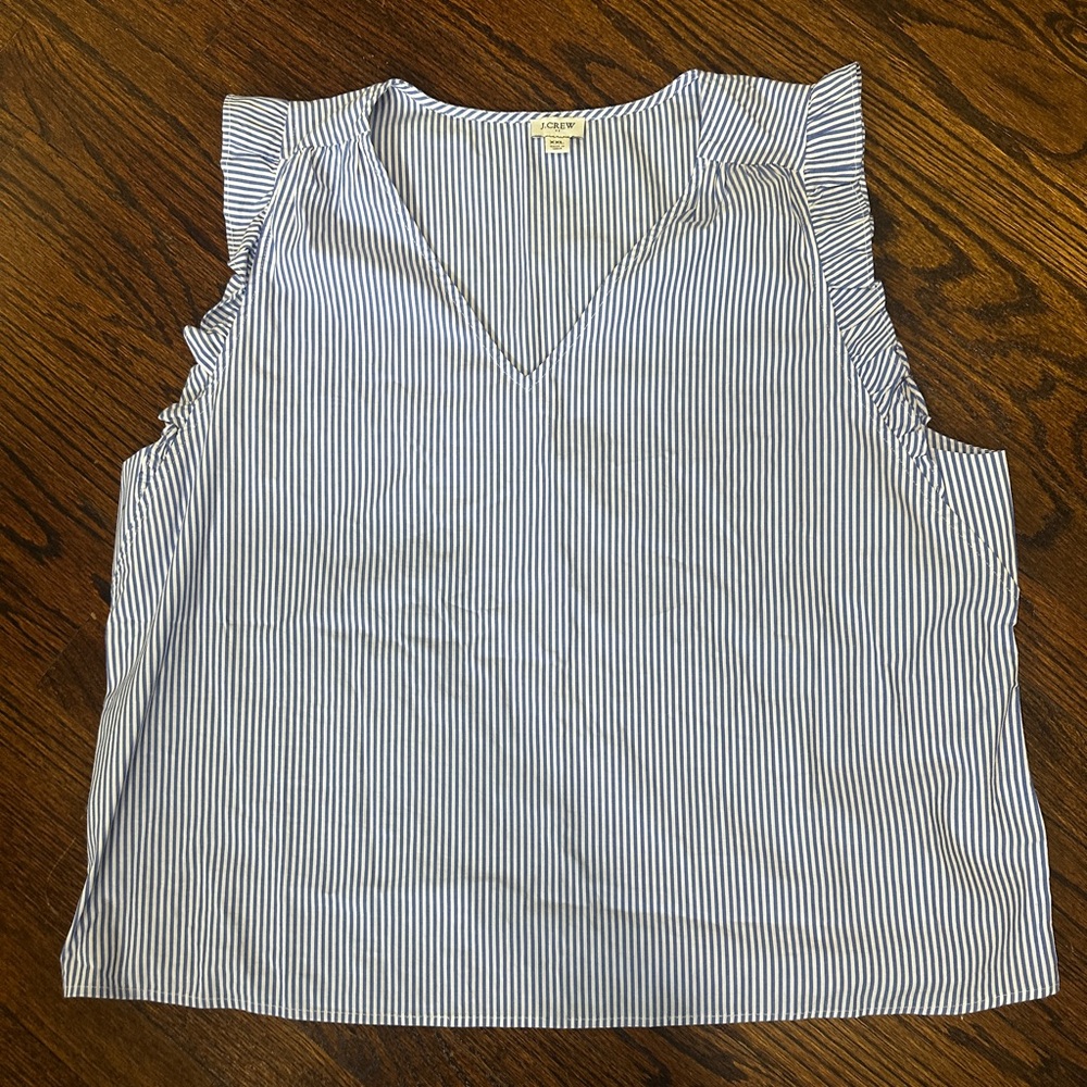J. Crew Factory Blue Striped Sleeveless Top